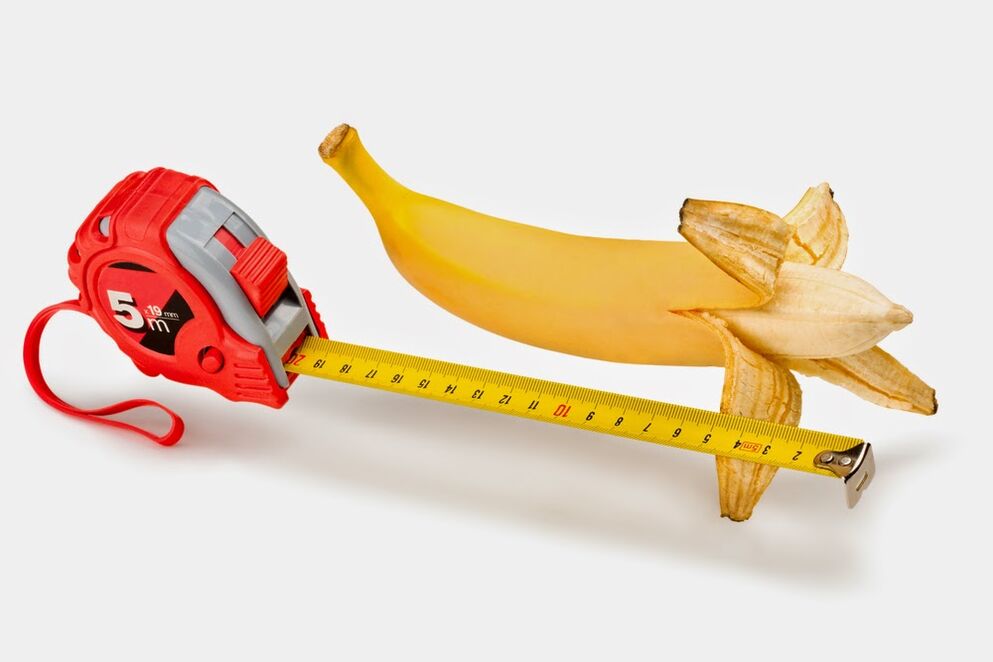 measuring the penis before enlargement using the example of a banana