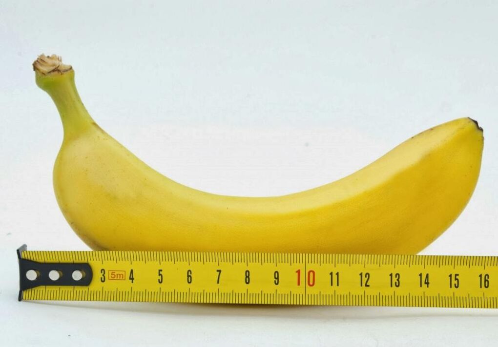 measuring the penis before enlargement using the example of a banana